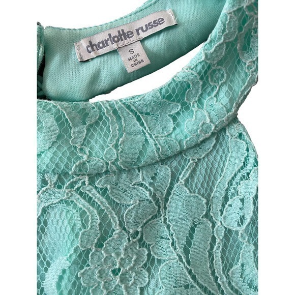 Charlotte Russe Lace Spring Easter Dress A line Open Shoulder S - Picture 3 of 7